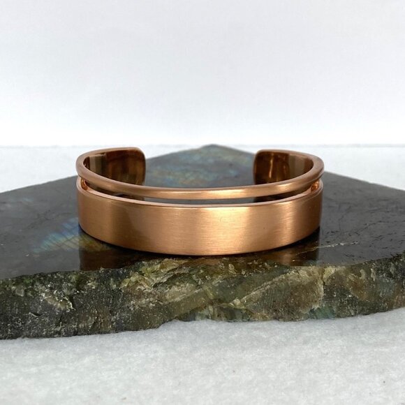 Chloe + Isabel Jen Atkin Collab Brushed Finish Copper Cuff Bracelet 6.5" - Picture 1 of 16